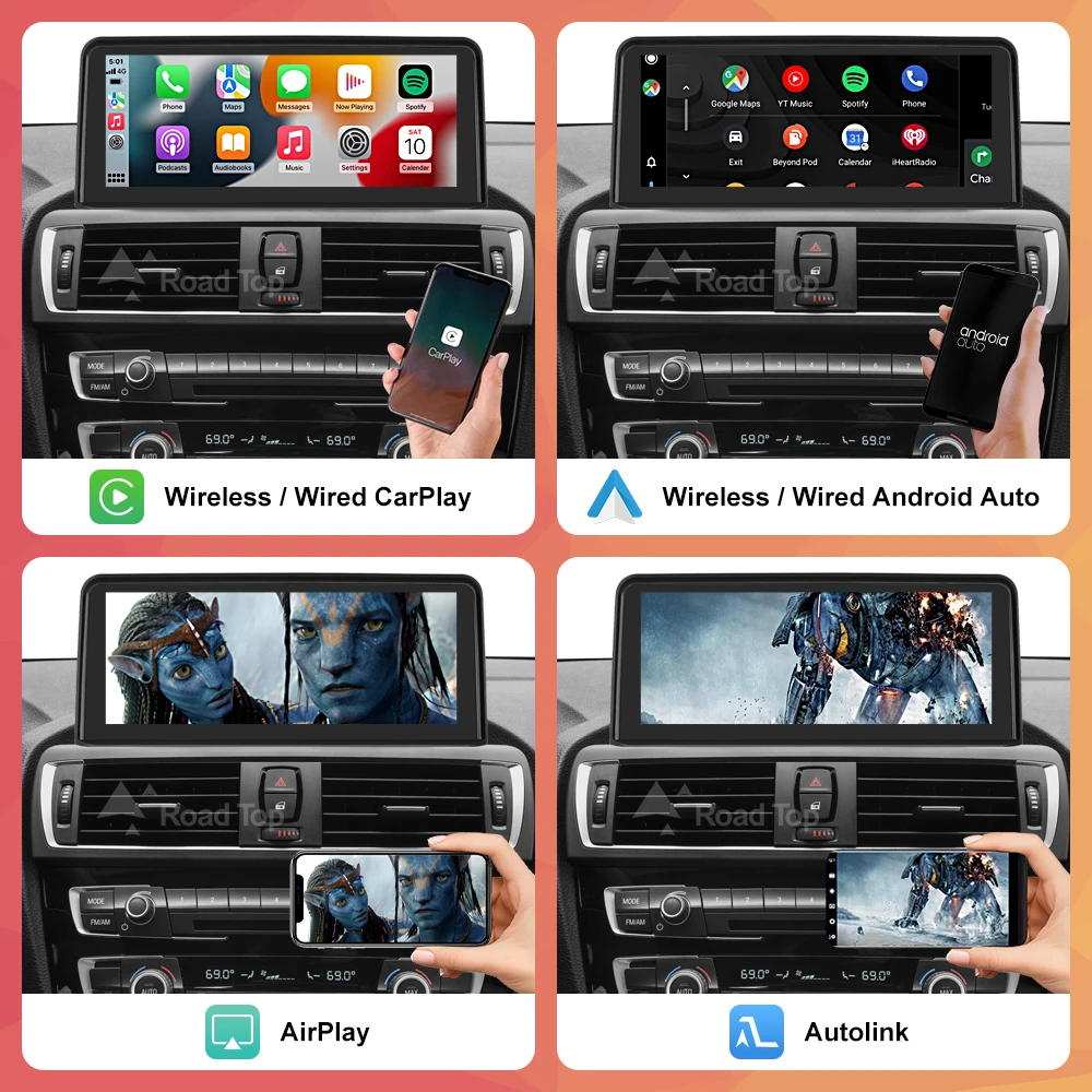 1920*720 Wireless Apple Carplay Android Auto Multimedia Display Screen For BMW 1 2 Series F20 F21 F22 F23 F45 F46 2012-2016 NBT