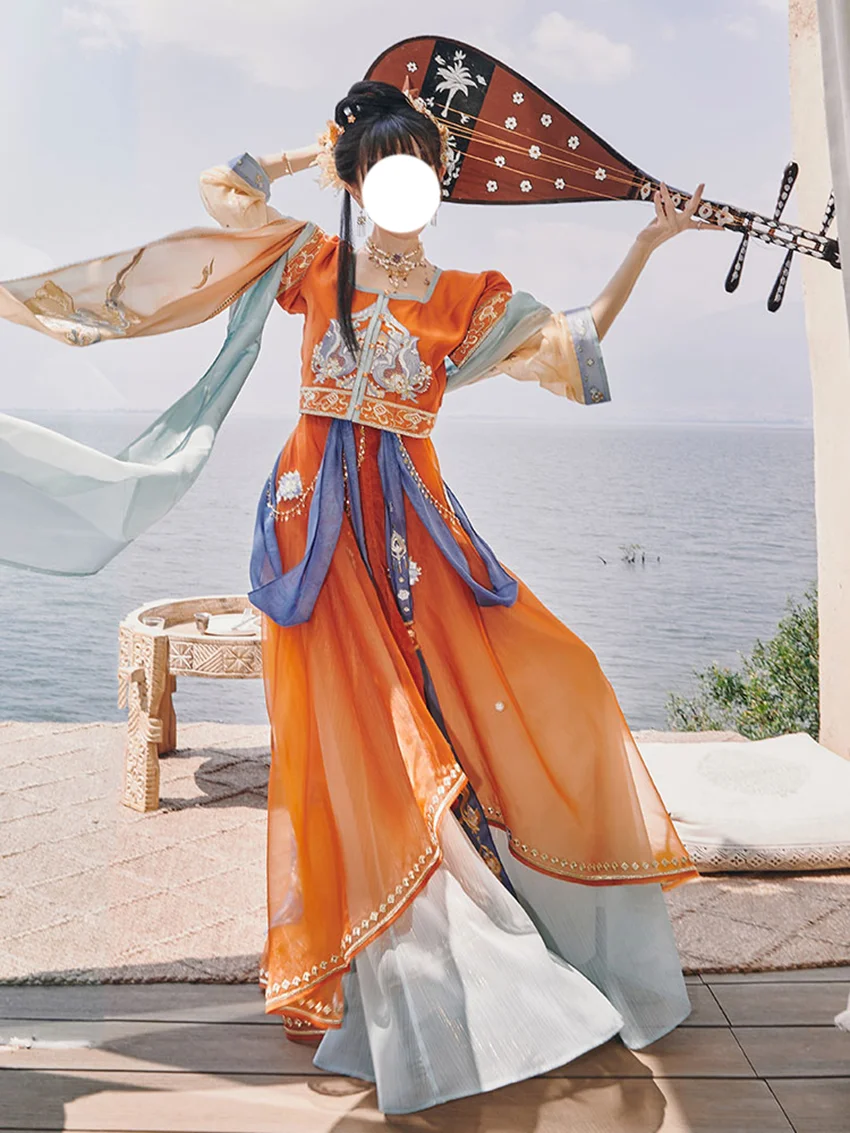 

Honor of Kings Yang Yuhuan Change Chinese Hanfu Cosplay Game Character Dress Classical Dance Practice Suit Dunhuang Style SSY