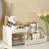 Transparent Drawer Style Makeup Box Dormitory Organizer Plastic Cosmetics Skincare Dressing Table Desktop Storage Box 2