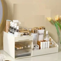 Transparent Drawer Style Makeup Box Dormitory Organizer Plastic Cosmetics Skincare Dressing Table Desktop Storage Box 2