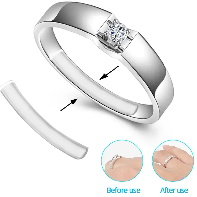 Reduce Ring Size Stickers Anti Slip Cuttable Rings Size Resizer Men Women Finger Ring Transparent EVA Silicone Adjusting Pad