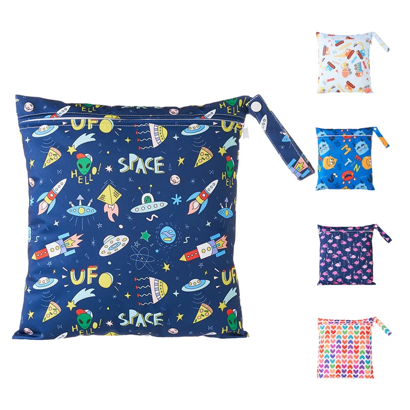 28*30CM Waterproof Reusable Diaper Wet Dry Bags Mess-proof Travel Beach Pool Yoga Gym Baby Dirty Items Storage Bag Organizer