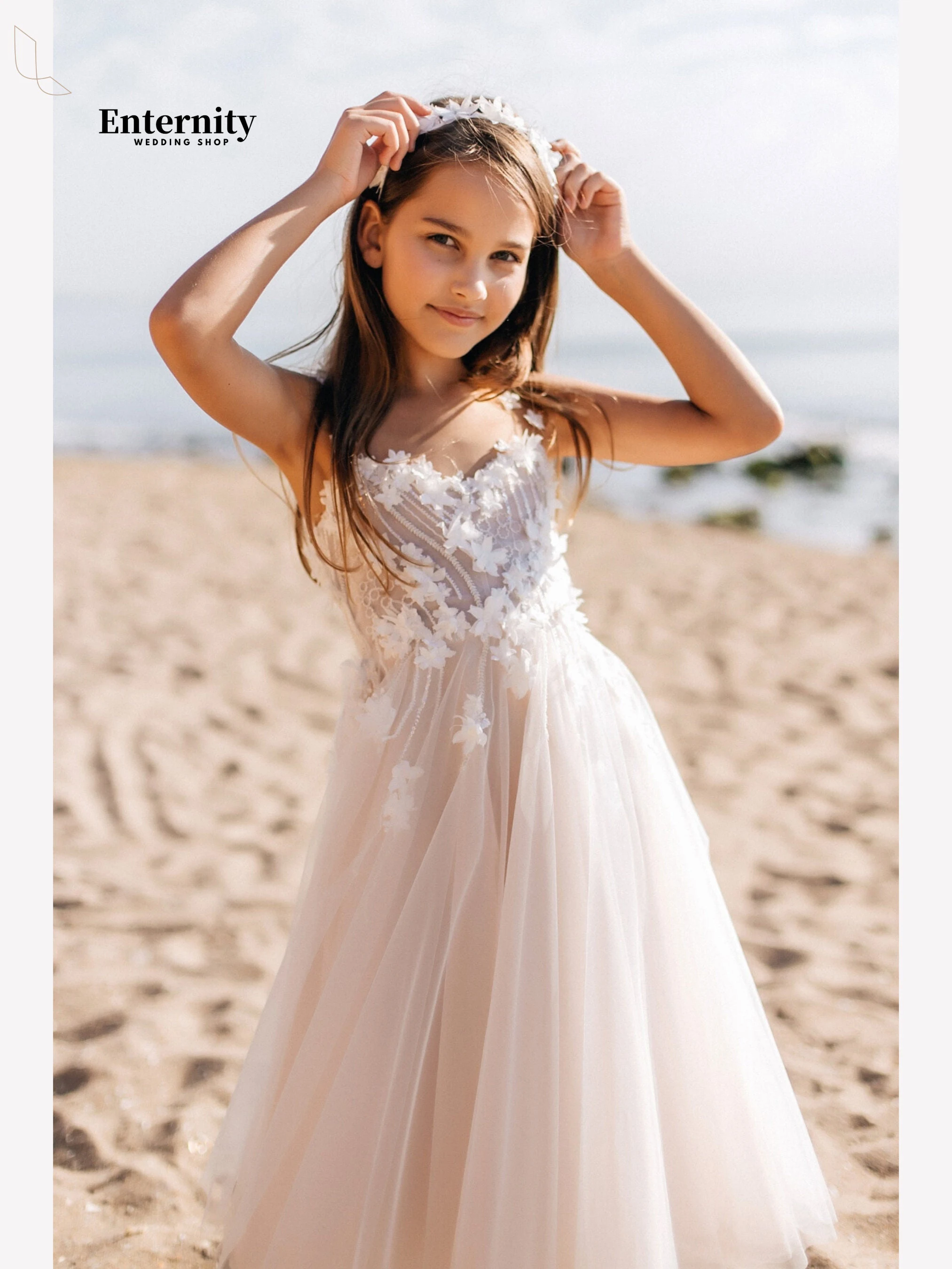 Flower Girl Sweetheart A Line Wedding Party Dress Sleeveless Birthday Party Knee Length First Communion Dress
