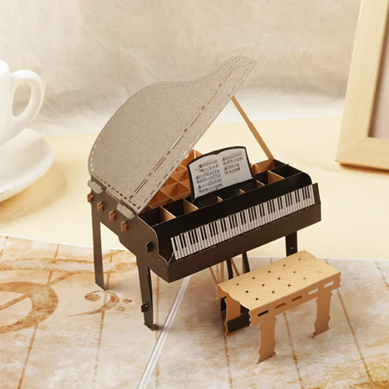 3D Pop Up Card Grand Piano Guitar Greeting Cards Gift For All Occasions Happy Birthday Graduation Father's Day Mother's Day greeting cards