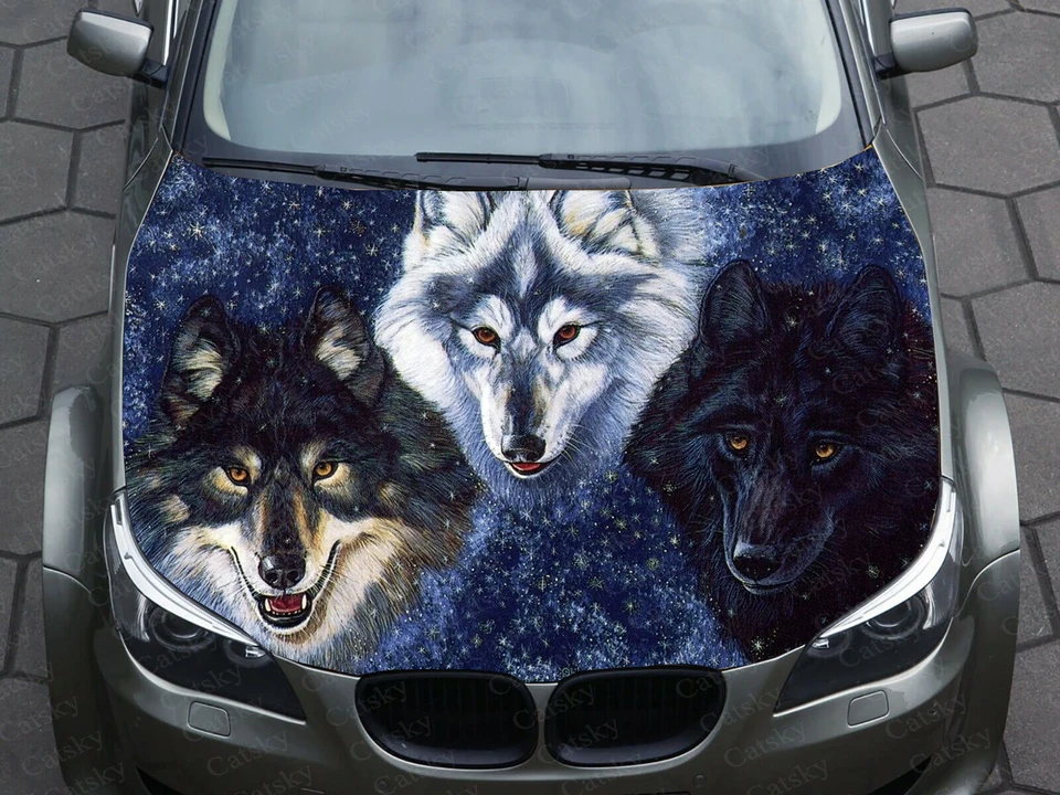 Adesivi Lupo Per Auto - 4 Pezzi Decorazioni PVC Per Cofano, Camion E SUV - 12x8 Cm - Foto 10