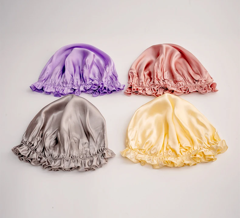 Natural silk cap designed to reduce friction during sleep
