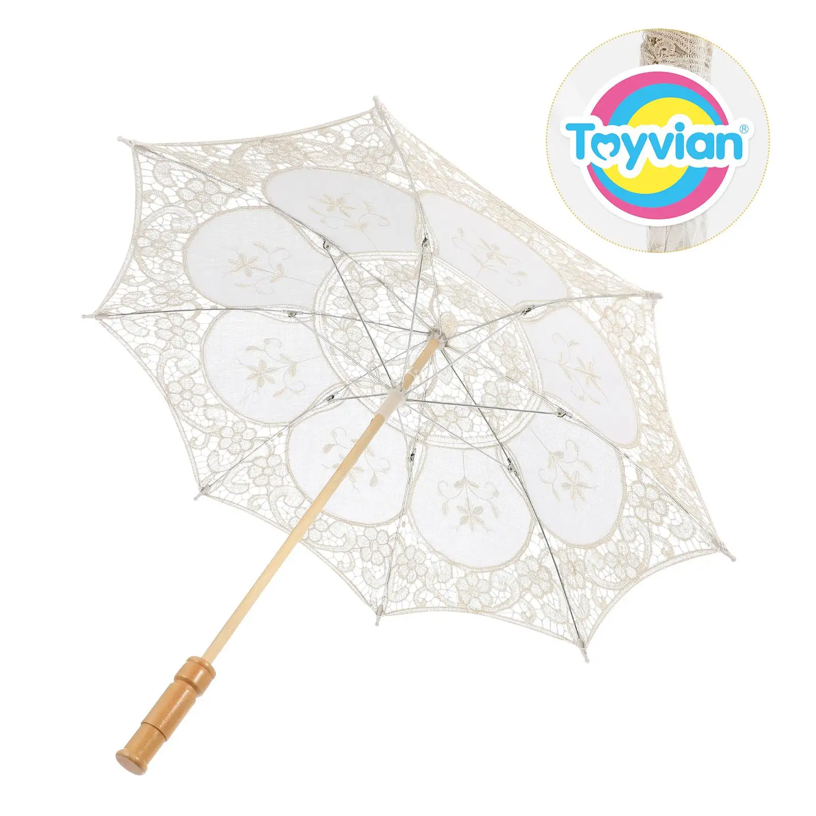 Lace Vintage Wedding Umbrella Clear for Women Photography Child Cream Parasol Handheld