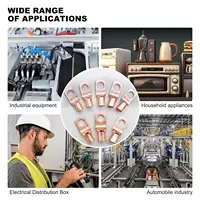 130PCS แหวนทองแดง Terminal ลวด Lugs ชุด SC6-35 Lug Bare สายจีบ/บัดกรี Connector Terminal 66 ท่อหดความร้อน 6