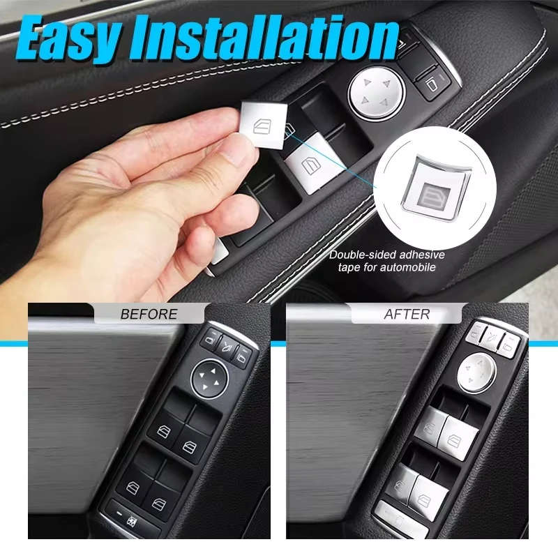 Etiqueta Engomada Para Botón De Elevación De Vidrio - Compatible Con Mercedes Benz A, B, C, E, GLA, CLA, GLK, GLE Y Más