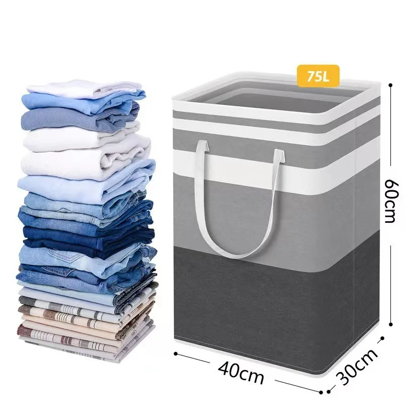 New Waterproof Fabric Laundry Basket Simple Clothes Sundries Storage Box Foldable Bag Large Capacity Laundry Basket 2