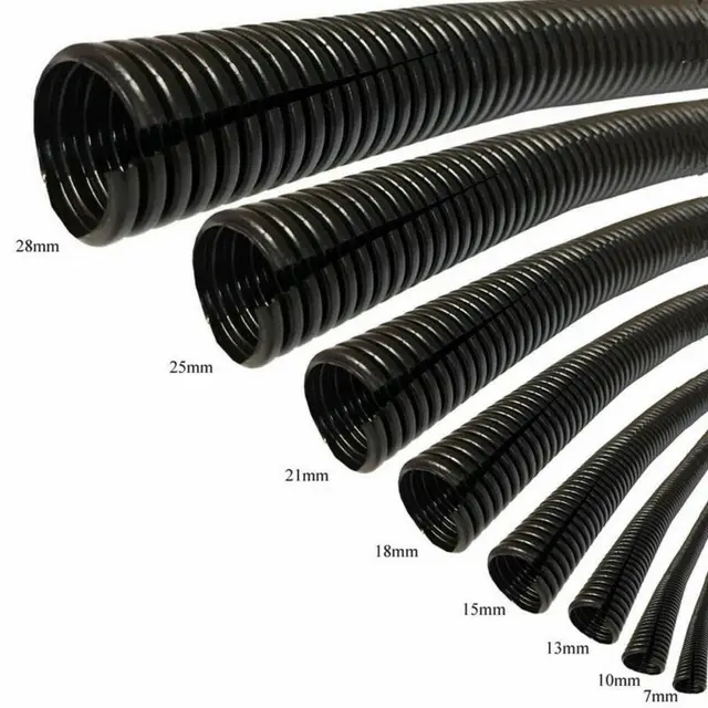 1/3meter Split Wire Loom Conduit Polyethylene Tubing Black Color Sleeve Tube OD: 7 10 13 15 18 25 28mm e-ring