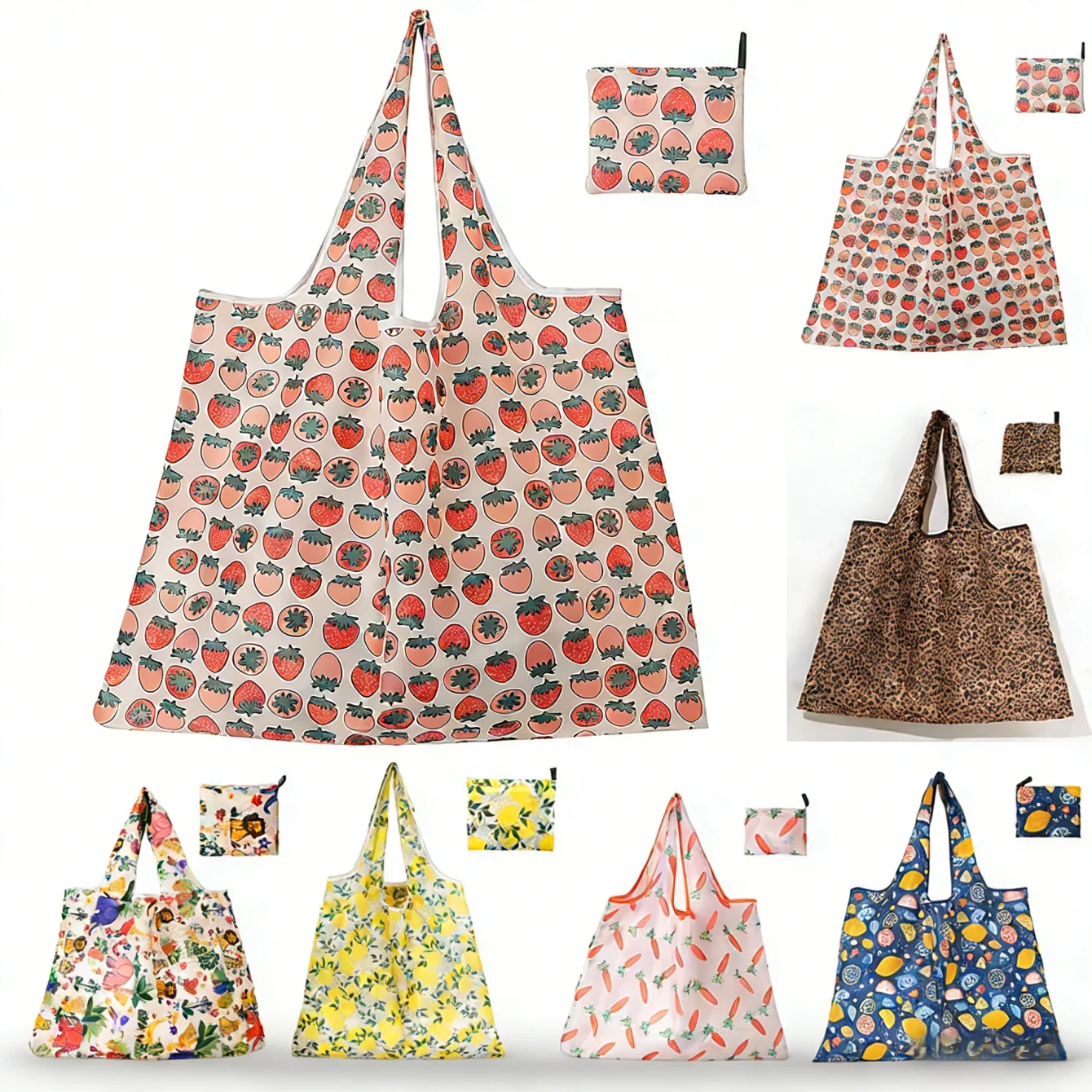Eco-Friendly Reusable Foldable Shopping Tote - Large, Washable Grocery Storage Bag