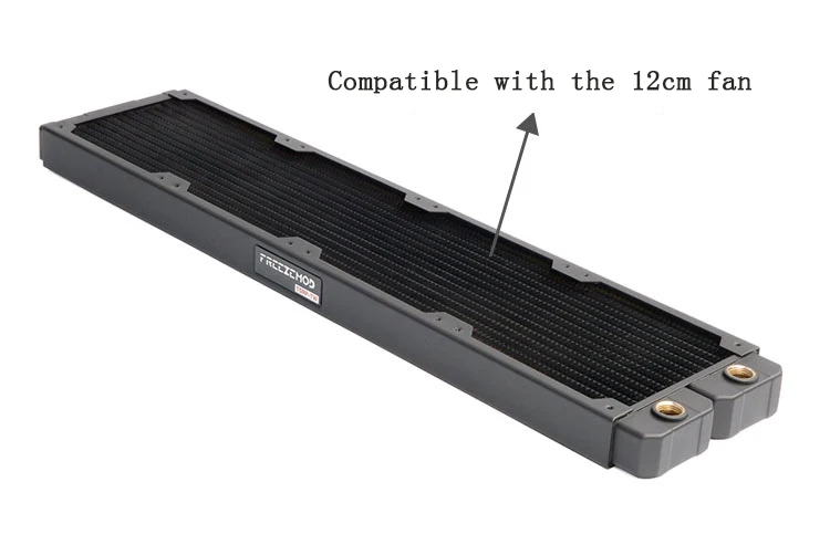 Liquid Cooling Row, 480mm, 14 Flat Fins, 12cm Fan, Bit Cooler, 48cm