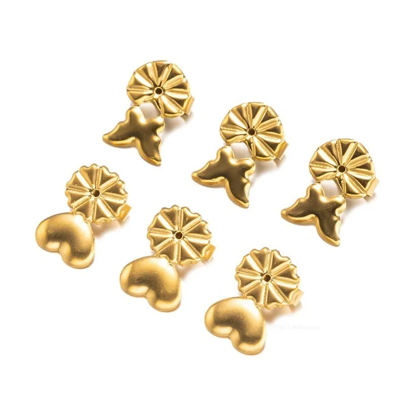 Stainless Steel Earring Lifters Backs Fixtures Hypoallergenic for DIY Heavy Earring Jewelry Making Supplies Accessories 2 Pairs earring back stoppers