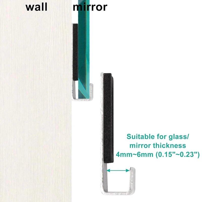 【Premium Quality】 AA81-10Pcs Heavy Mirror Hanging Kit, Heavy Mirror Mounting Hardware Mirror Clips For Wall Mounting.