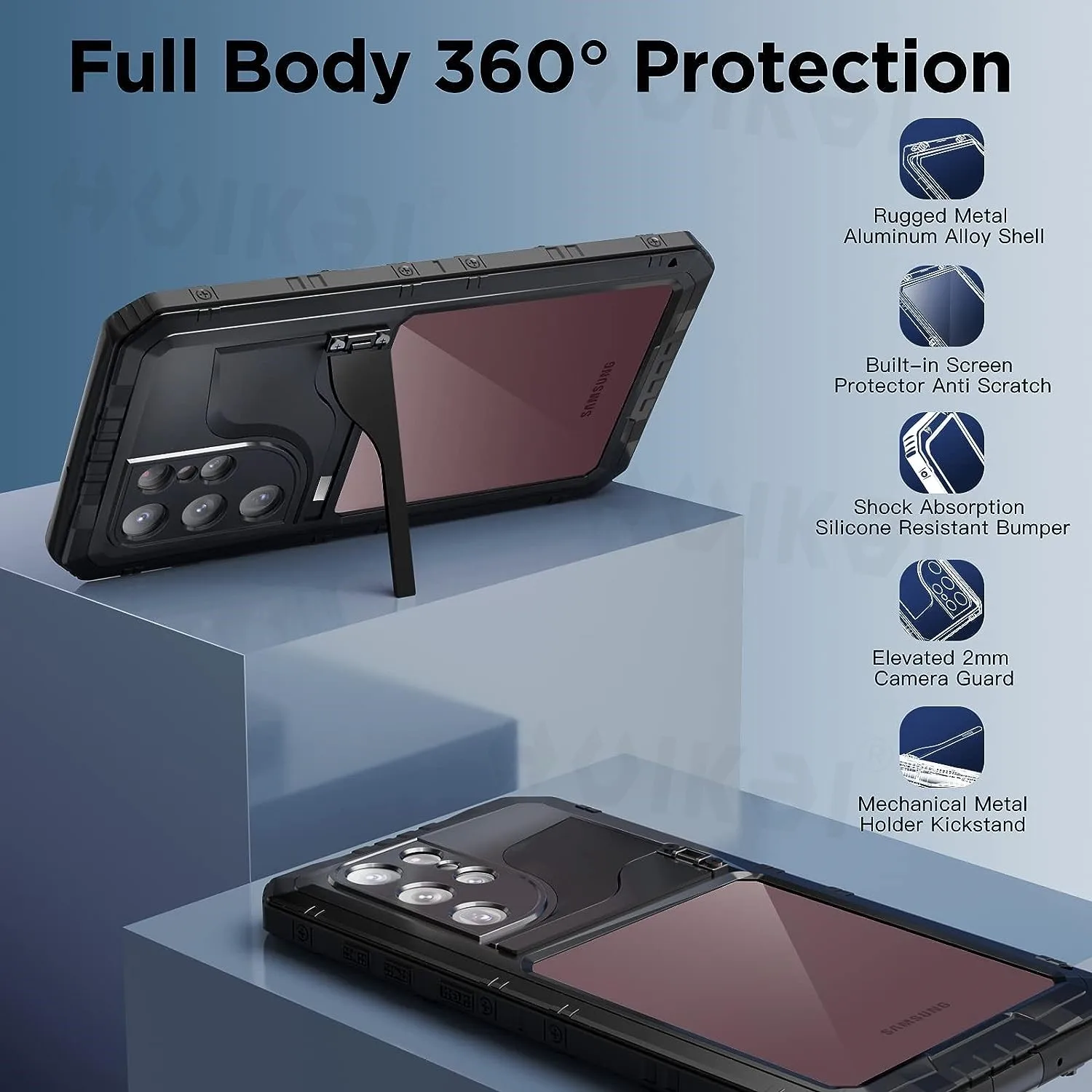 Metal Case S21 Built In Screen Protector Metal Waterproof Case For