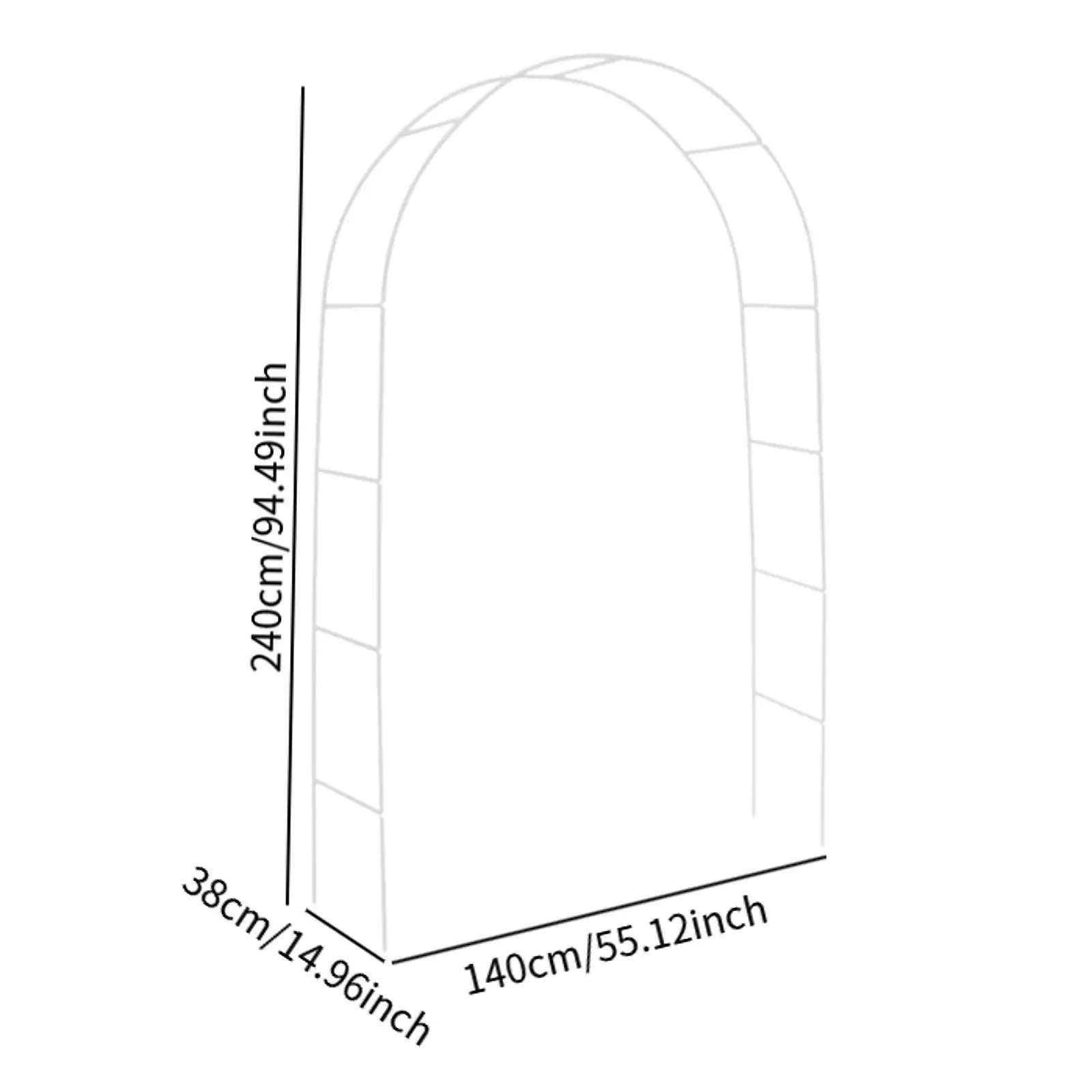 DIY Metal Garden Arch Trellis 240x140x38cm Flowers Frame Multipurpose for Roses Vines Bridal Party Decoration Sturdy