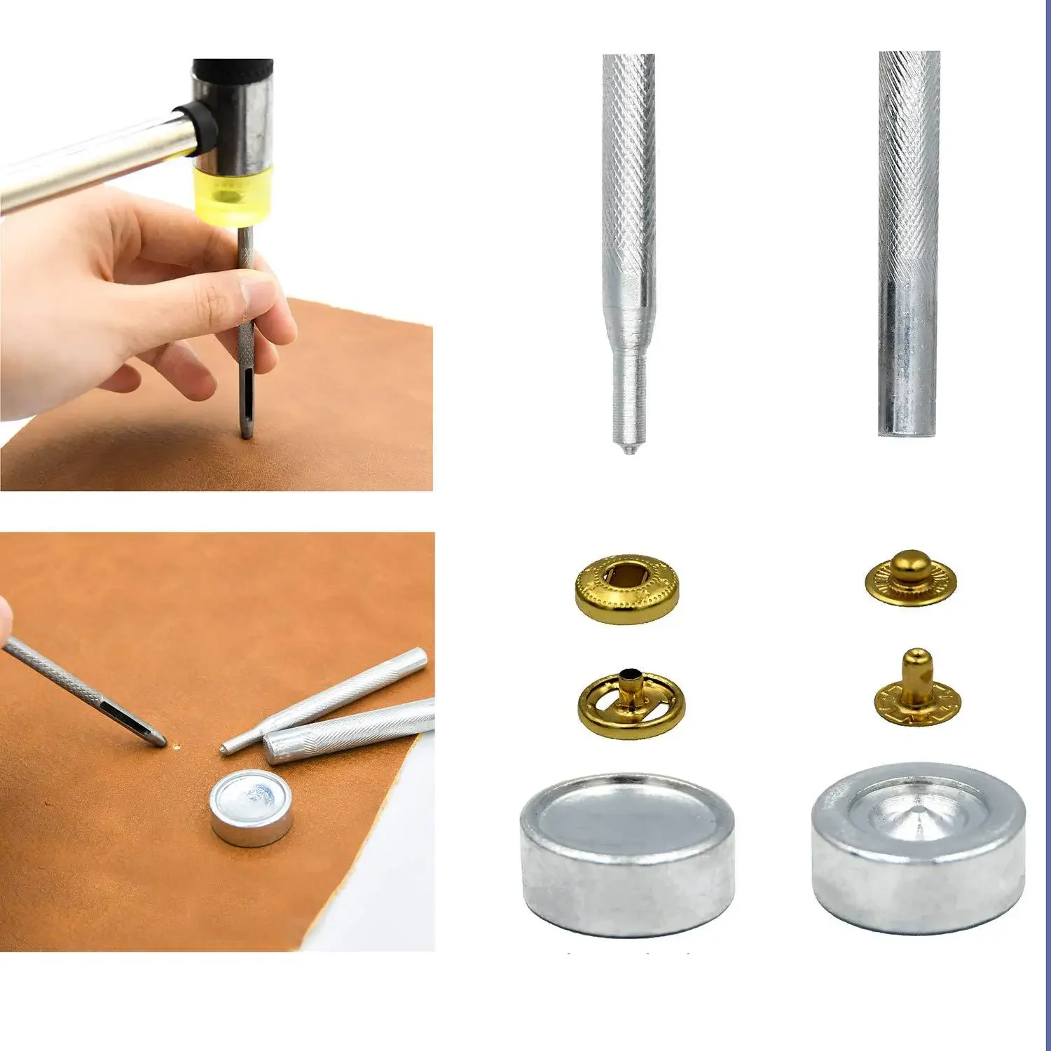 Snap Fasteners Kit 12.5mm Metal Snap Buttons for Clothing Bags Belts DIY Tailoring