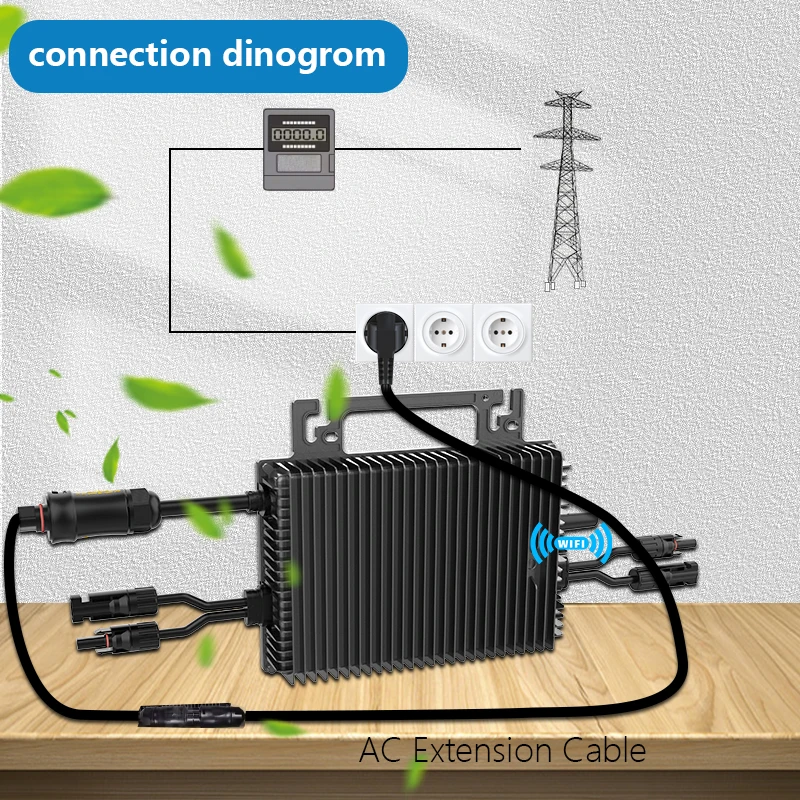 SUKFLOW 1200W 태양광 마이크로 인버터 2-MPPT 웨이브 하이브리드 인버터 IP67 WiFi 모니터링 기능 탑재 휴대용 재생 에너지 시스템용