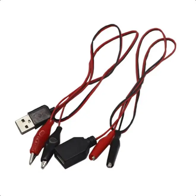 Alligator Clips Alligator Clip Adapter 60CM Alligator Test Clip to USB Male Female Connector