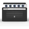 RV 3-Burner Drop-In Gas Range 17"Black with Stainless Steel Accents Dual LED Knobs Easy-Clean Oven Propane-Powered CSA Certified 6