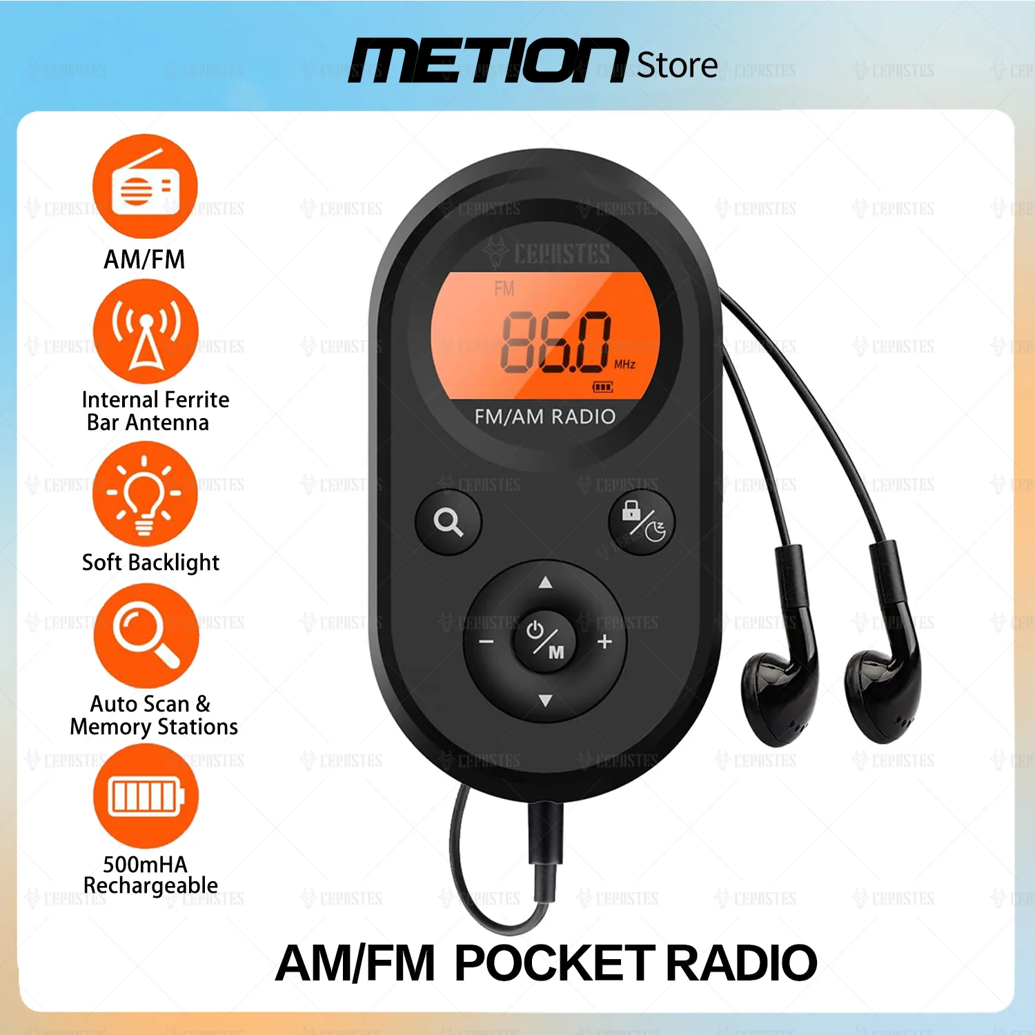 AM-FM-Portable-Radio-Pocket-Radio-Rechargeable-with-Best-Reception-Long ...