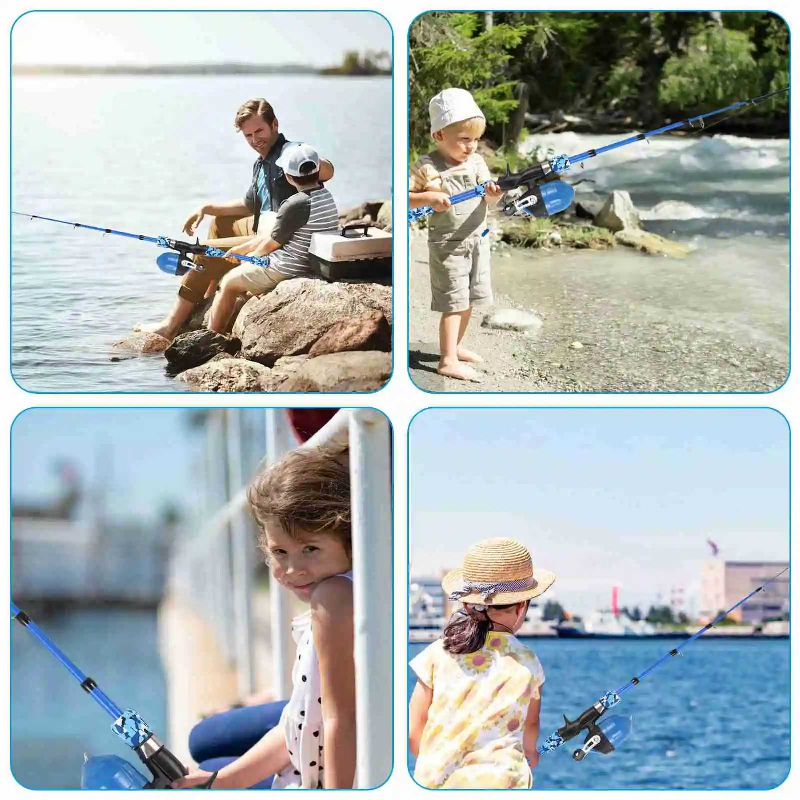Kit Combo Canna da Pesca Telescopica per Bambini con Mulinello - immagine 6