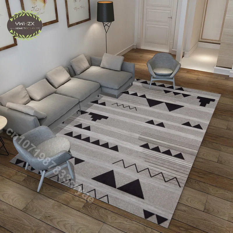 

Nordic Minimalist Carpet Living Room Floor Mat Bedroom Foyer Entrance Geometric Pattern Printed Washable Non-slip Kitchen Rug