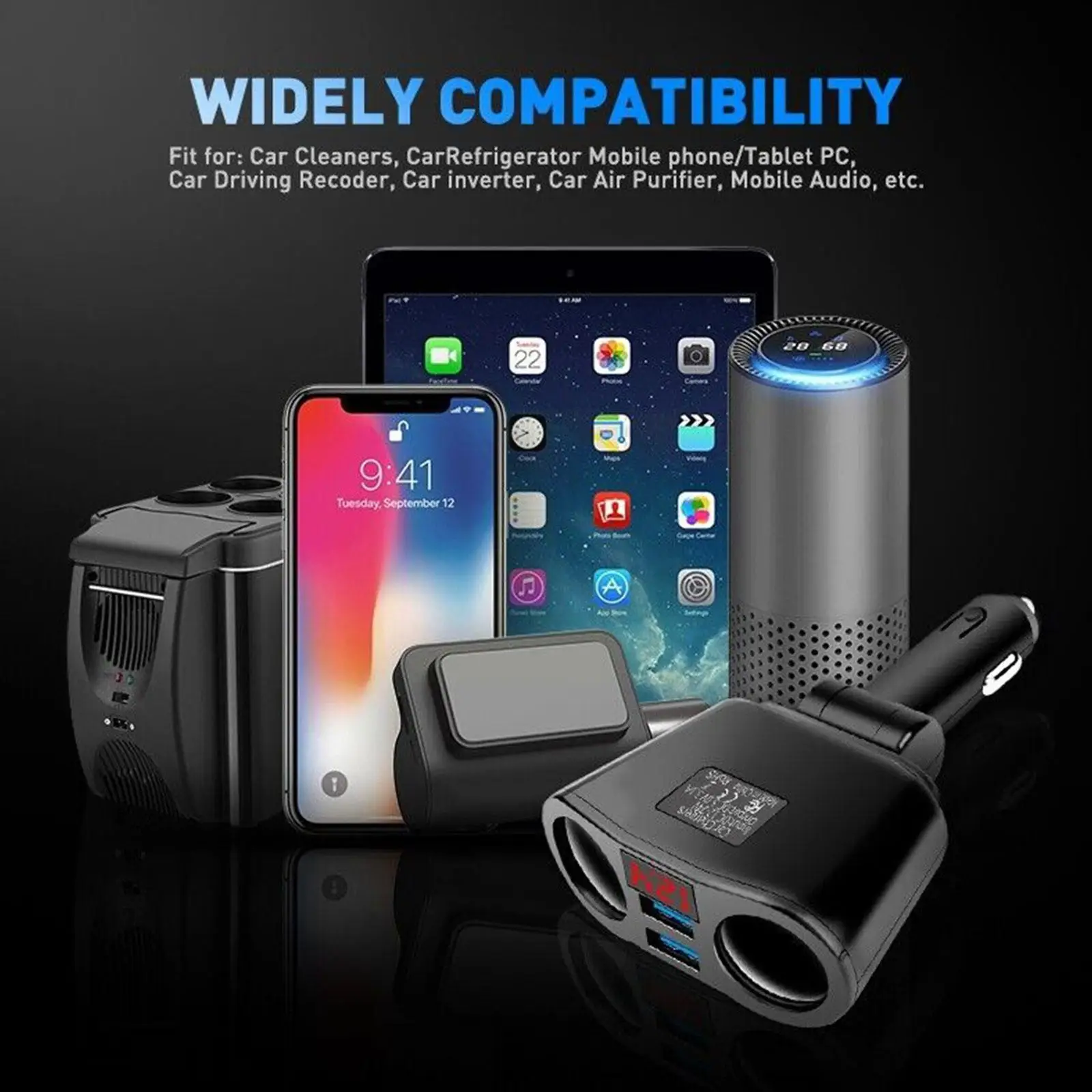 3.1A  USB ڵ  2 Ʈ LCD ÷ 12-24V       Ÿϸ ڵ  N8E2