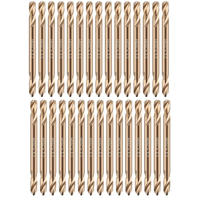 

30Pcs 1/8In Cobalt Drill Bits Double End Cobalt Drill Bits For Hardened Steel Cast Iron Wood Plastic Stainless Steel Drill Bit