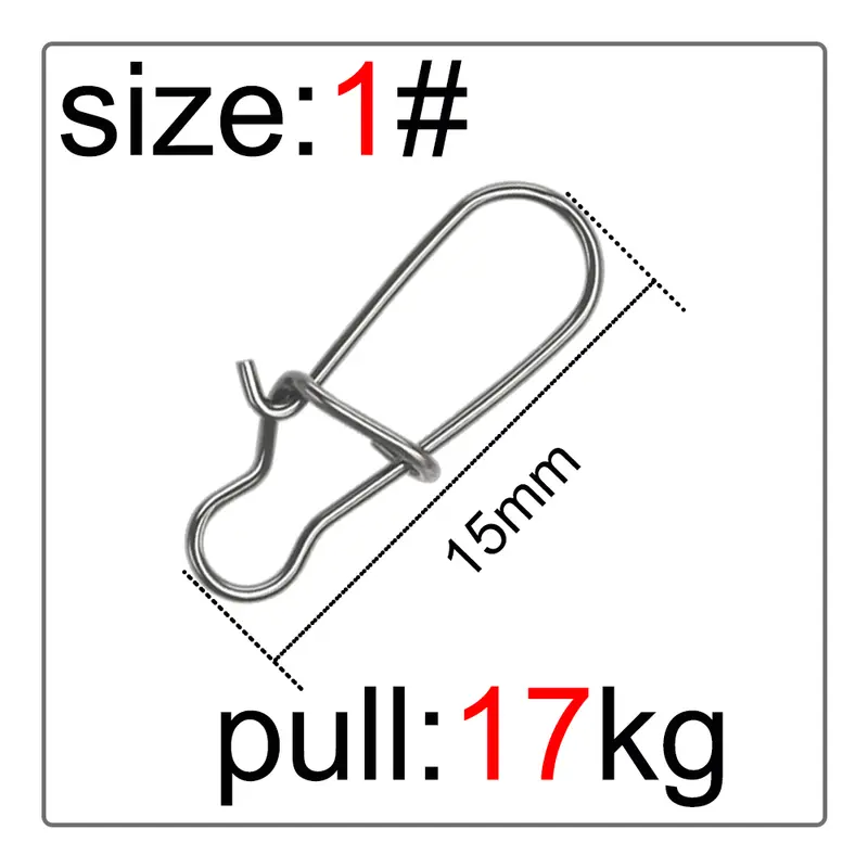 50Pcs Fishing Swivel Connector Hooks Line Clip Lock Carabiners Stainless Steel Fishing Fastener Snaps Tools - Image 9