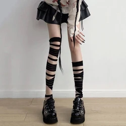 Lolita Stocking Spicy Girl Black White Bandage Knee Socks Sexy Women's Socks Hot Selling Ultrathin JK Loose Socks