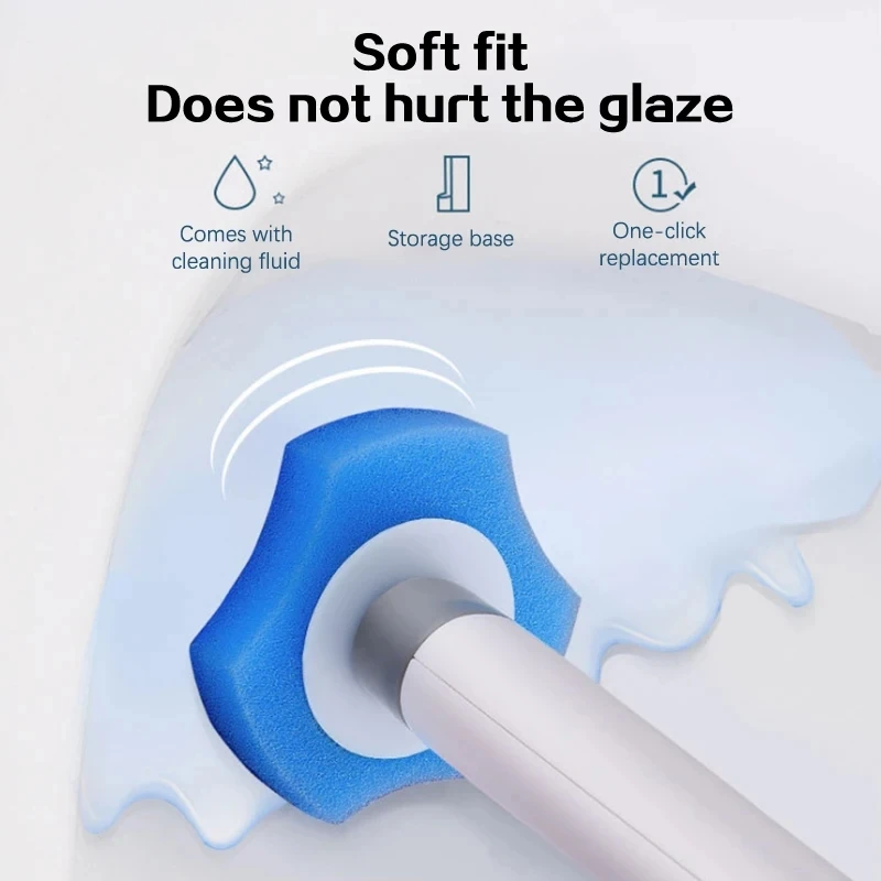 Disposable Toilet Brush Set with Scented Cleaning Fluid Replacement Head for Home Hotel Bathroom Cleaning toilet brush set