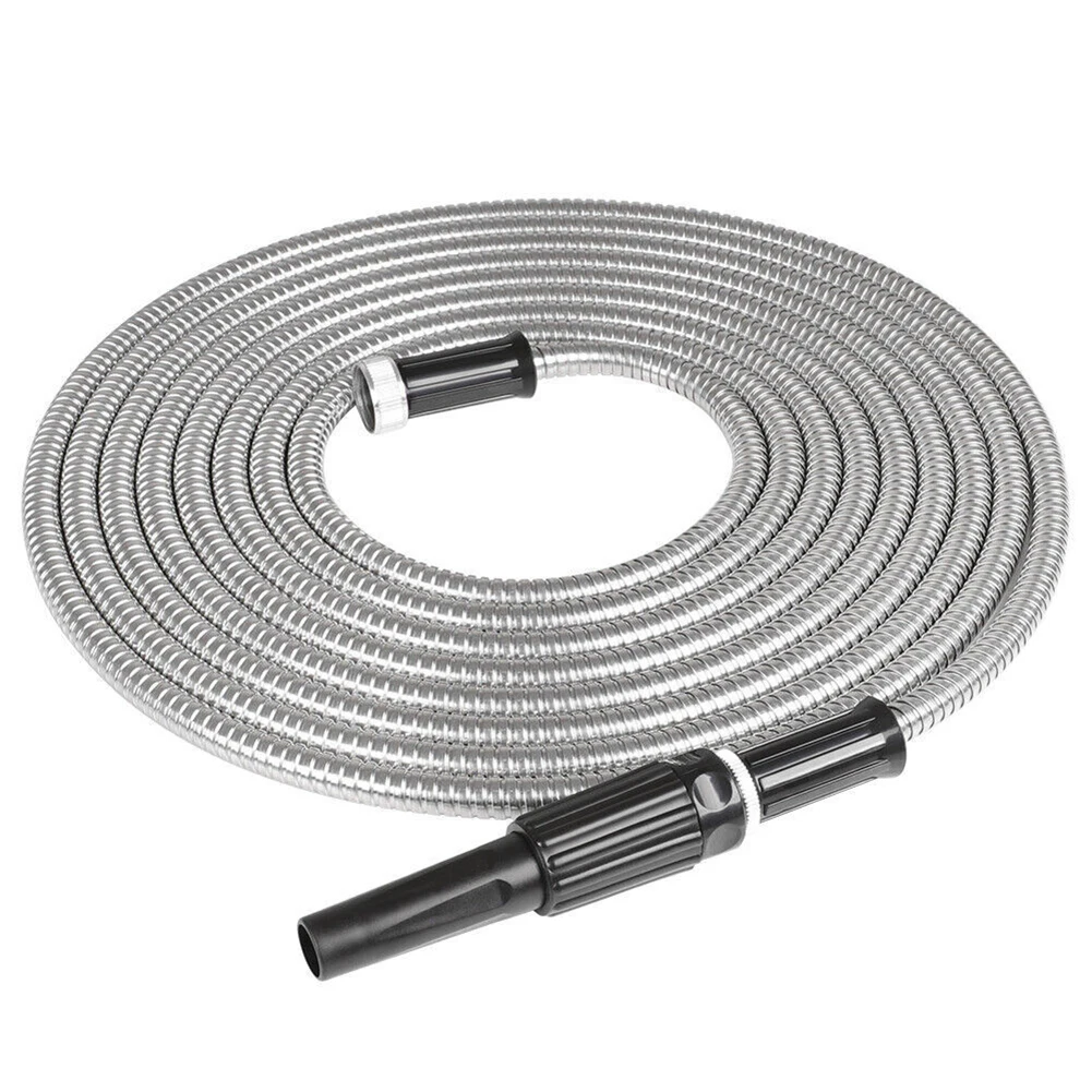 

Lightweight Flexible Metal Garden Water Hose, 25FT Stainless Steel Water Hose for Powerful Stream, Durable and Rust Resistant