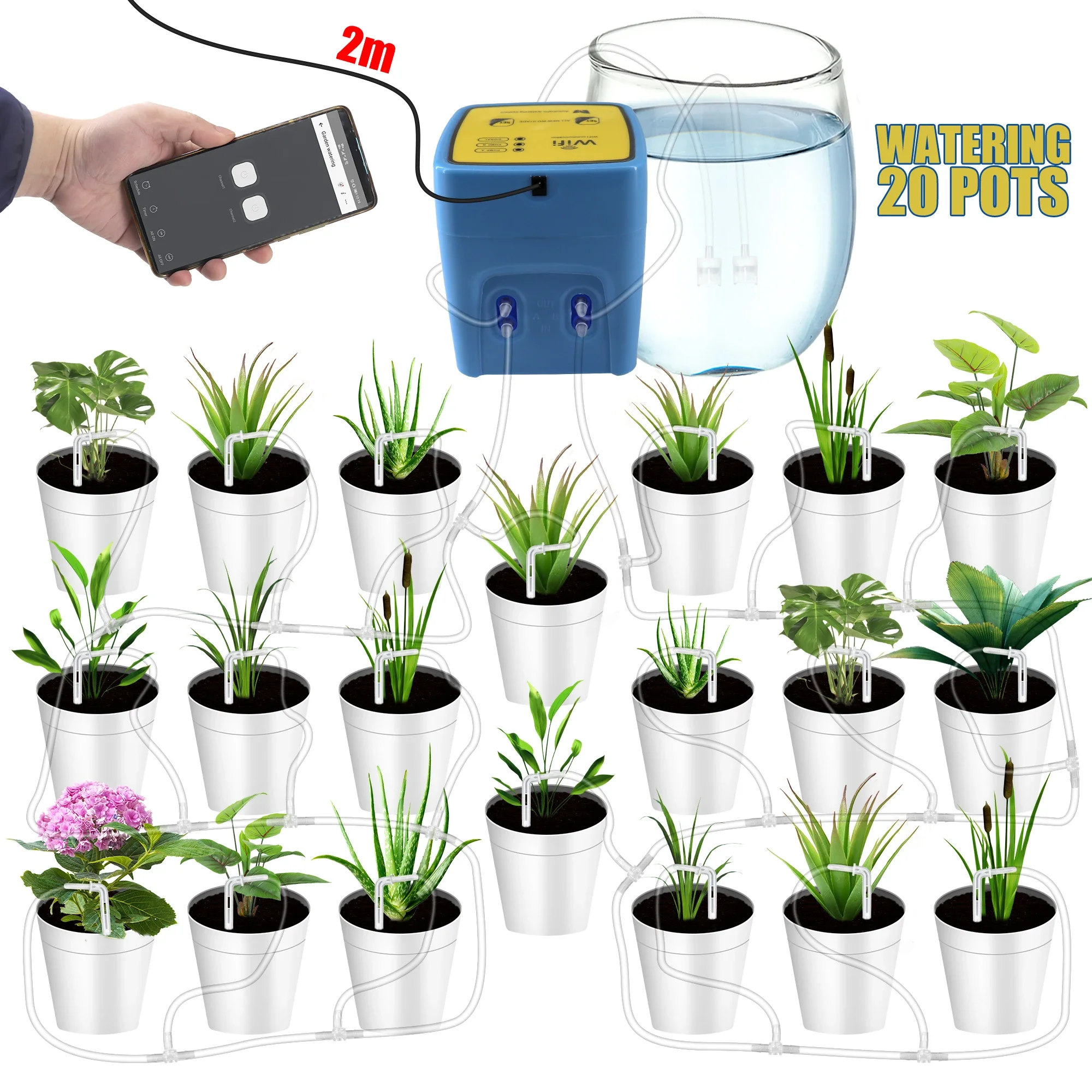 Tuya Smart Life Double Pump Automatic Watering Device Garden Intelligent Timing