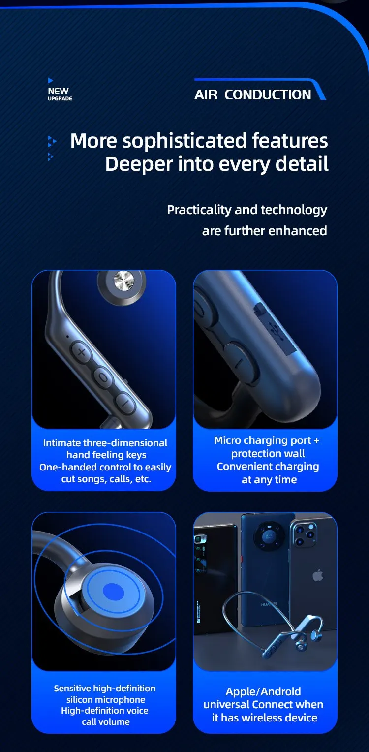 G25 Wireless Headset Bluetooth Earphone Headphones 5.3 Bone Conducting OpenEAR Large Capacity Battery Stereo Waterproof Earbuds Sed296c6803a7454f8fa0a74e32744e65T