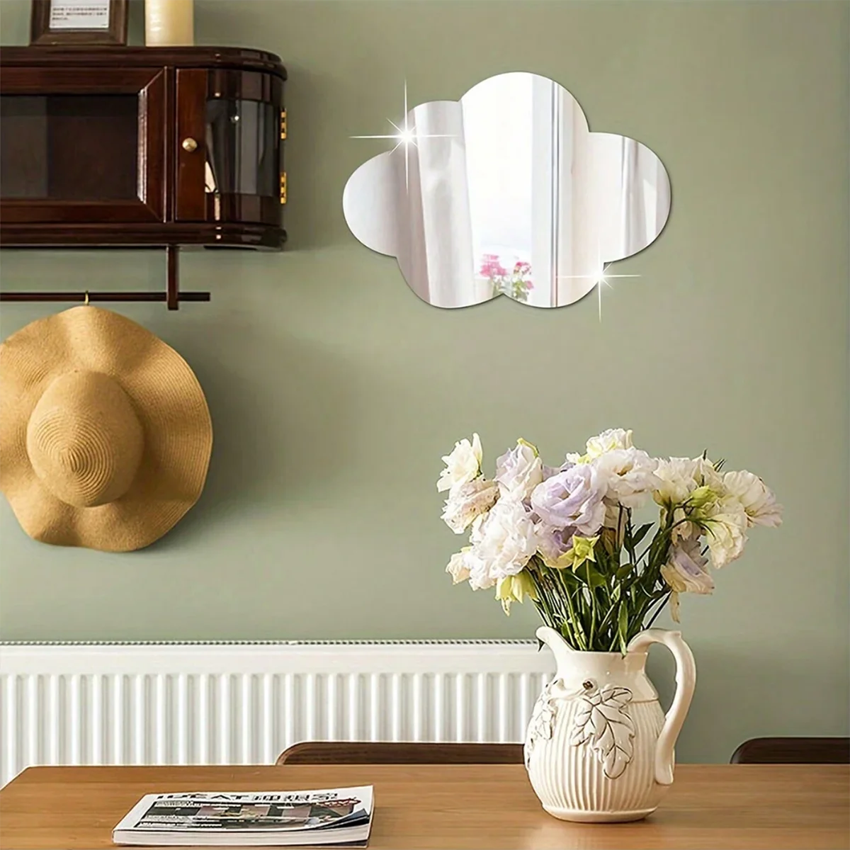 1pc Acrylic Mirror Surface Cloud Wall Stickers For Kids Baby Rooms Home Decor Living Room Peel & Stick Wall Art Mural