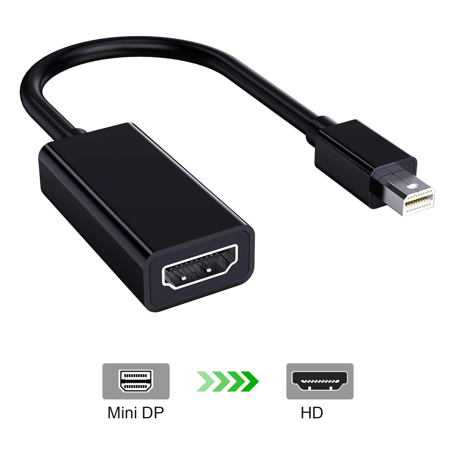 맥북 표면 노트북 TV 모니터 프로젝터용 미니 DP 썬더볼트-HDMI 호환 어댑터, 커넥토 컨버터, 4K, 2K, 1080P