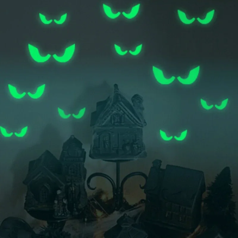 Halloween Decorations Halloween Luminous Wall Decals Glowing in The Dark Eyes Window Sticker for Halloween Decoration for Home Party Supplies