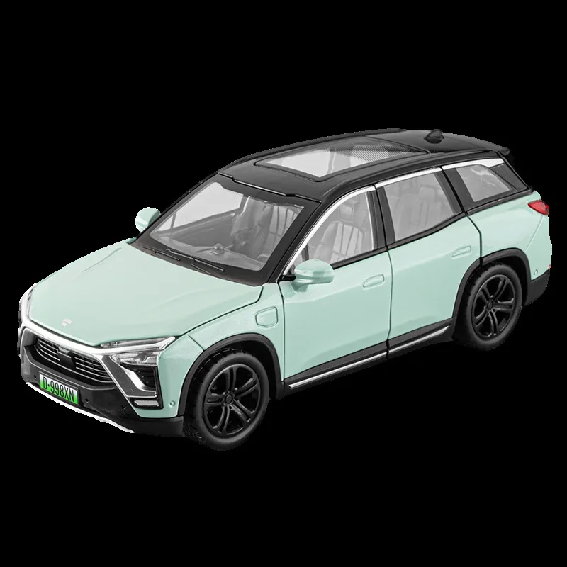 1:32 Scale China EV Nio Es8 Pure Electricity Suv Metal Model With Light Sound New Energy Vehicle Diecast Car Pull Back Alloy Toy hot 1 24 scale vehicle benz maybaches s680 v12 metal model diecast car with light sound pull back toy collection for boy gift