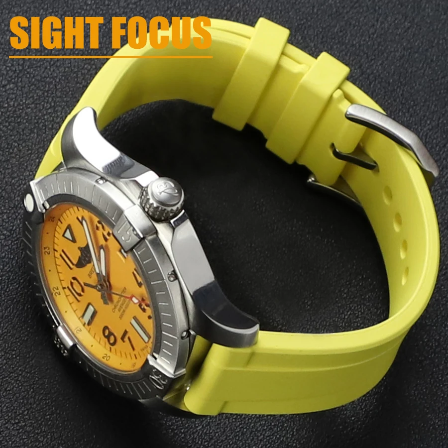 Pulseira de Relógio Fluororubber Pulseira de Relógio Fkm para Iwc Breitling Rolex Tudor Omega Longines Tissot Seiko Citizen 20 mm 22 mm - Image 6