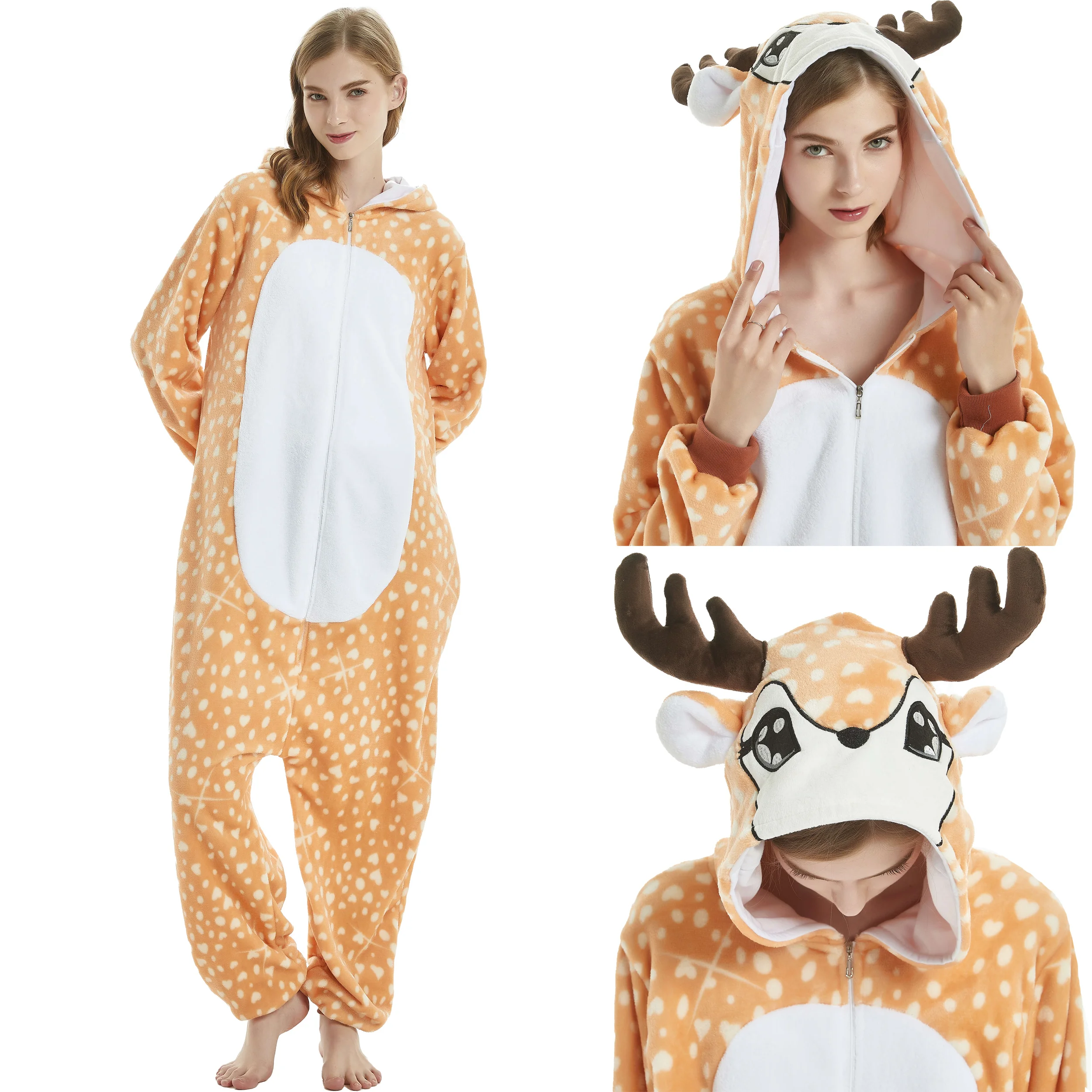 Kigurumi Unicorn One Piece Pajamas Women Winter Overall Flannel Cartoon Cosplay Sleepwear Costume Jumpsuit Animal Onesies Men