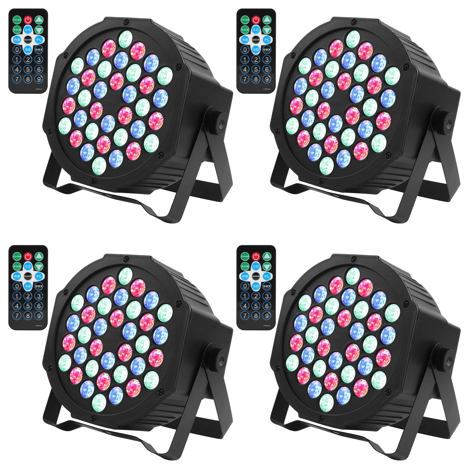 Spot LED RGB 36 W Discothèque – 36 LED, Capteur Sonore, Effets Lumineux | Pour Fêtes, Soirées, Ambiance Musicale