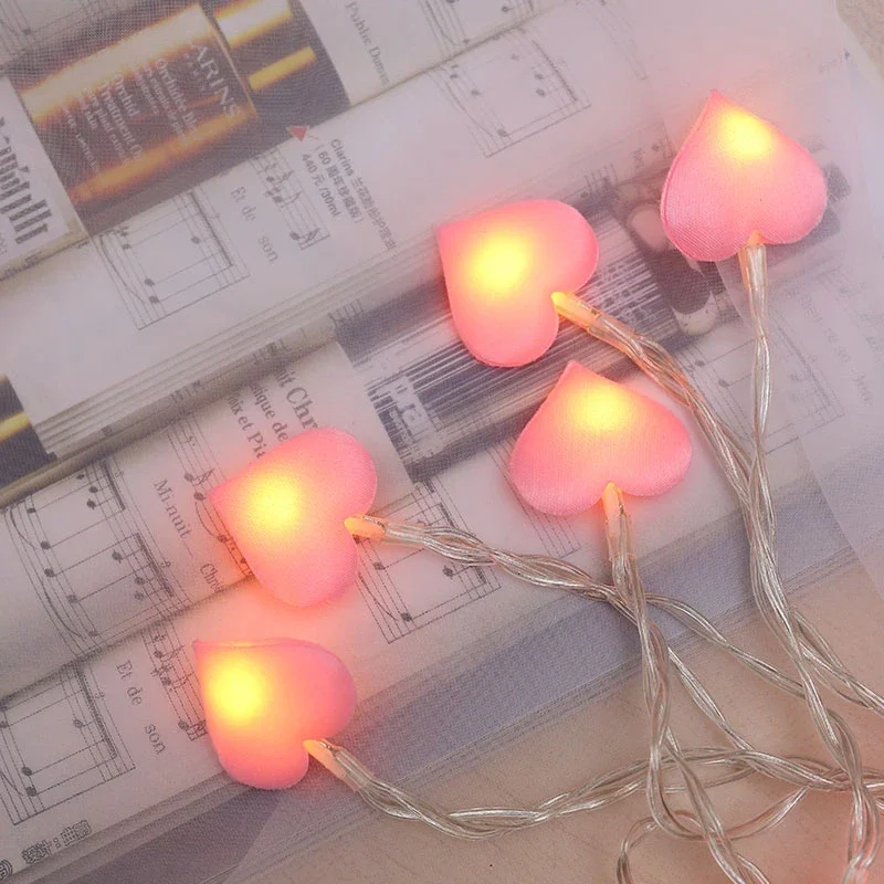 LED الجنية الخوخ أضواء القلب سلسلة USB/بطارية الطاقة ضوء سلسلة غرفة نوم حديقة عيد الحب الزفاف حفلة عيد ميلاد ديكورا