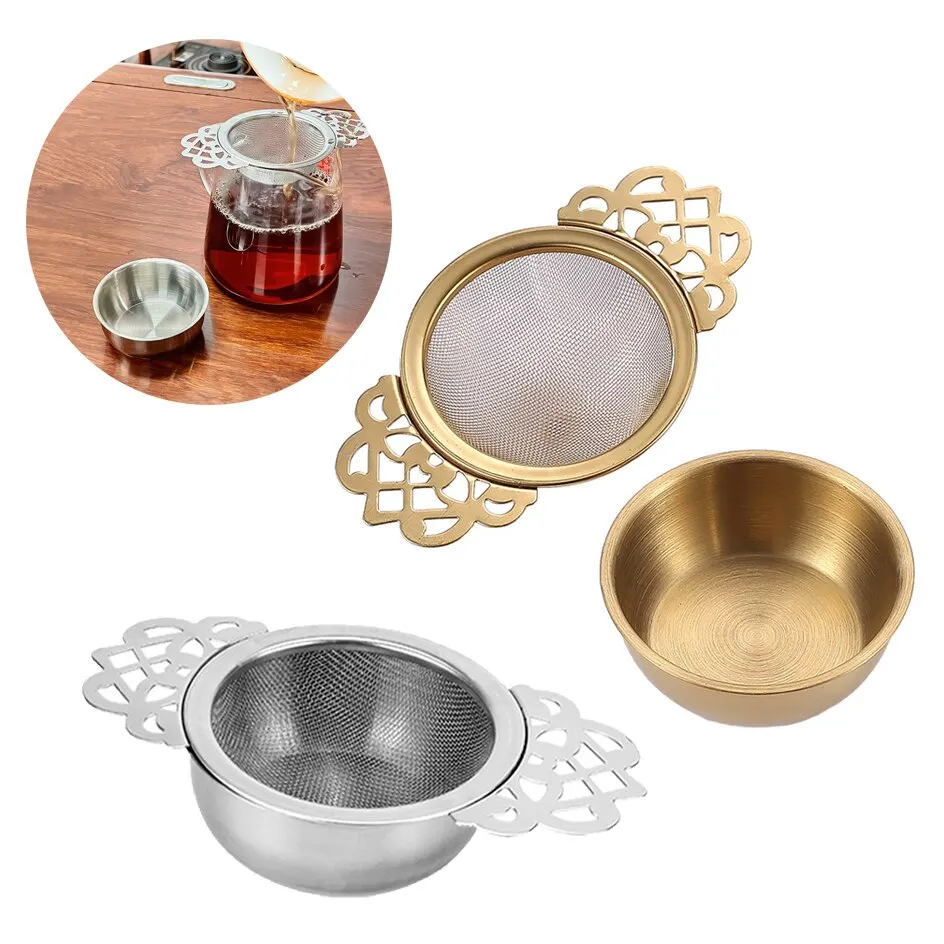 Tea Strainer Tea Strainer Double Ear Fine Mesh Stainless Steel Spice Infuser Filter Tea Maker Teaware Kitchen Accessories tea infuser,tea strainer,tea maker,tea filter