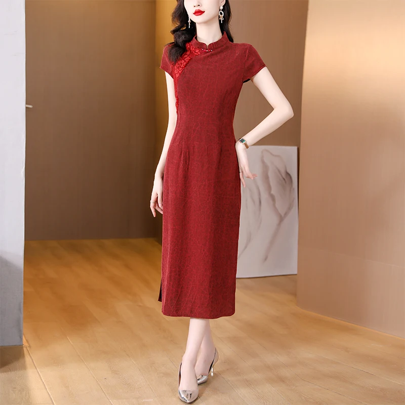 

2023 summer new plus size temperament slimming dress