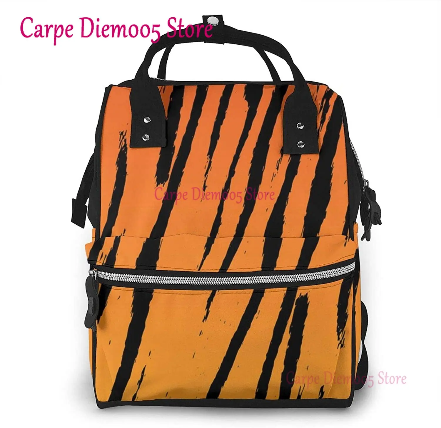 Tiger Stripe Printed Mummy Backpack Diaper Bag Multi-Function Maternity Nappy Bags, Kid Bag with Laptop Pocket,Stroller Straps
