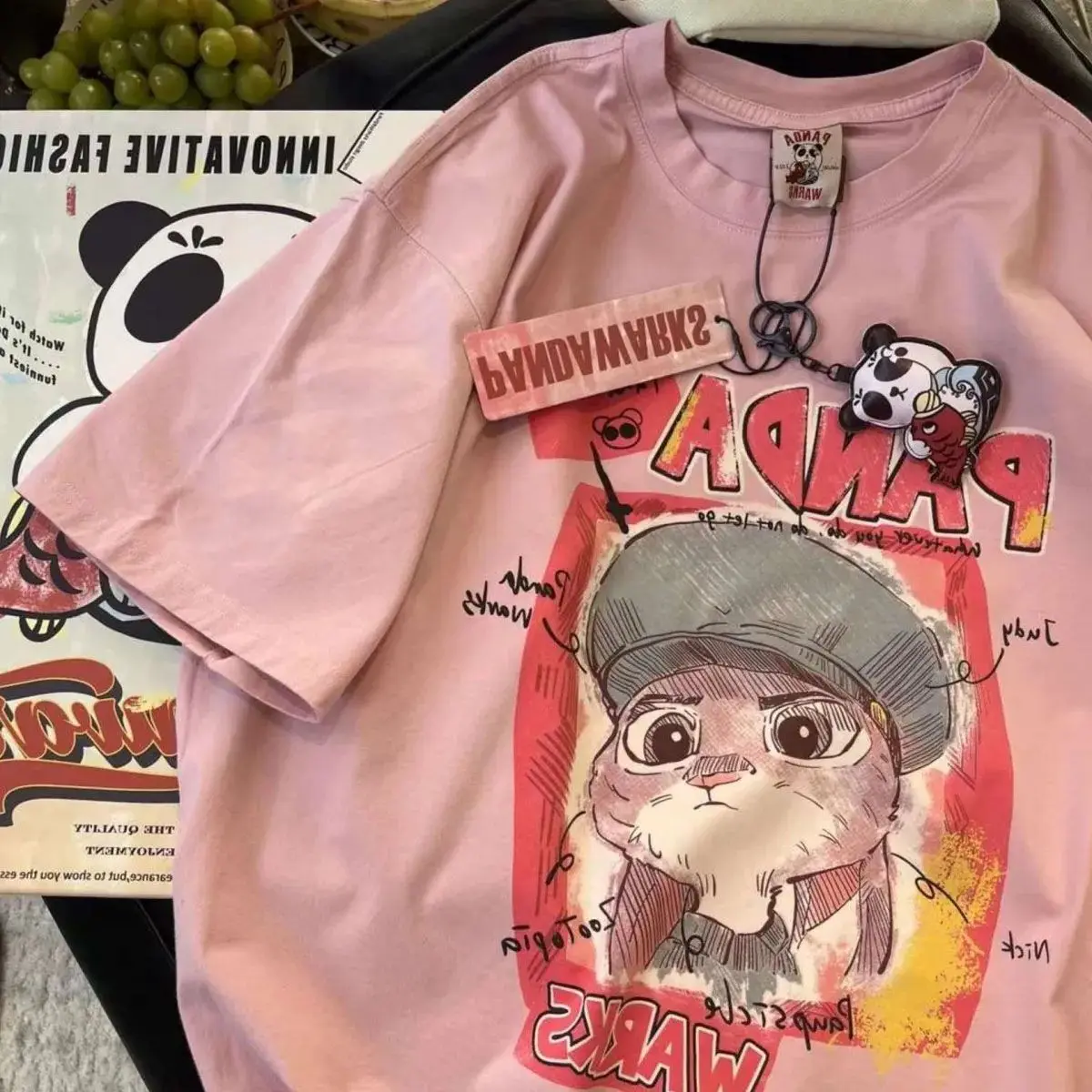 

Cotton T-shirts for men and women, large size, short sleeves, loose retro cartoon tops