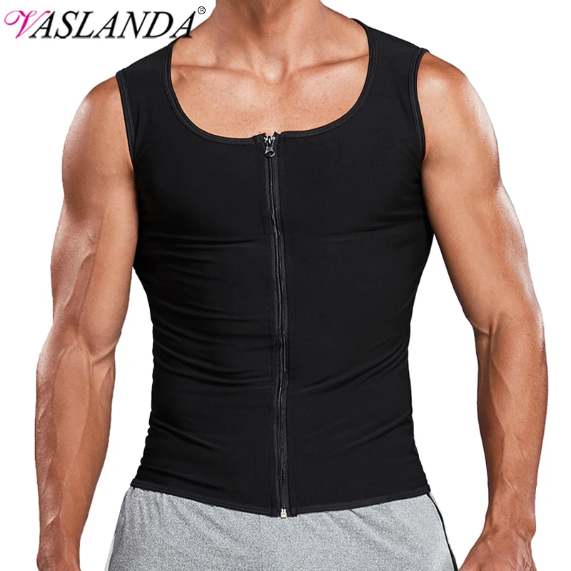 Men Polymer Sweat Sauna Shaper Vest Body Shaper Waist Trainer