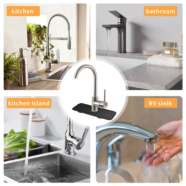 Silicone Countertop Protection Mat Accessor  Sink Splash Guard Faucet  Drainage Mat - Cleaning Cloths - Aliexpress